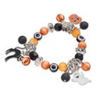 Halloween Black Cat, Jack-o'-lantern & Ghost Charm Stretch Bracelet, Women's, Multicolor