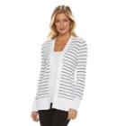 Women's Croft & Barrow&reg; Essential Open Front Cardigan, Size: Xxl, Natural