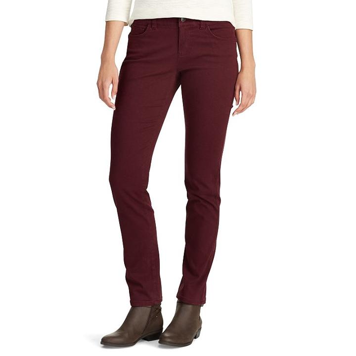 Petite Chaps 4-way Stretch Straight-leg Twill Pants, Women's, Size: 2p-short, Red