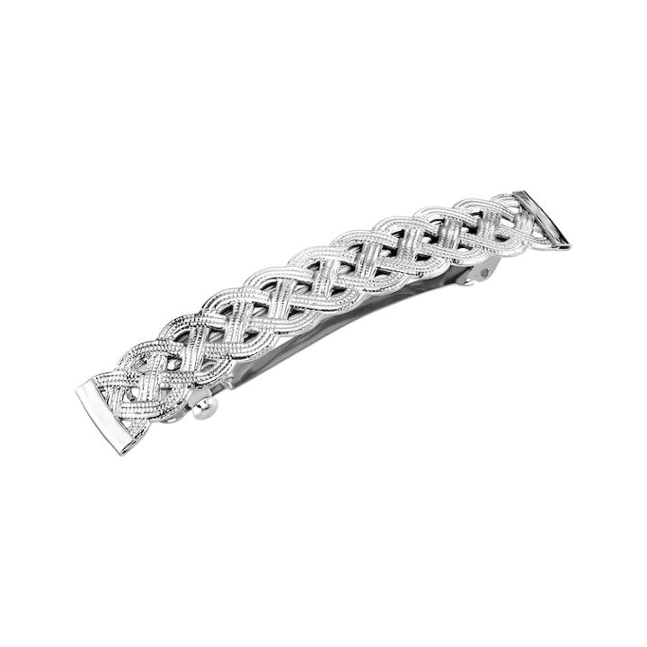1928 Woven Barrette Hair Clip, Women's, Grey