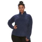 Plus Size Tek Gear Microfleece 1/4-zip Pullover Top, Women's, Size: 3xl, Dark Blue