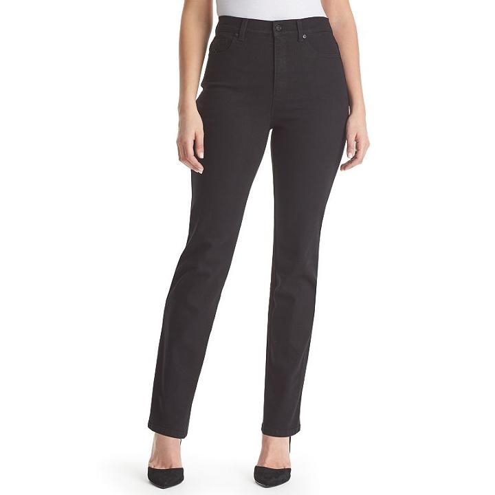 Petite Gloria Vanderbilt Amanda Classic Fit Embellished Tapered Jeans, Women's, Size: 8p - Short, Grey (charcoal)