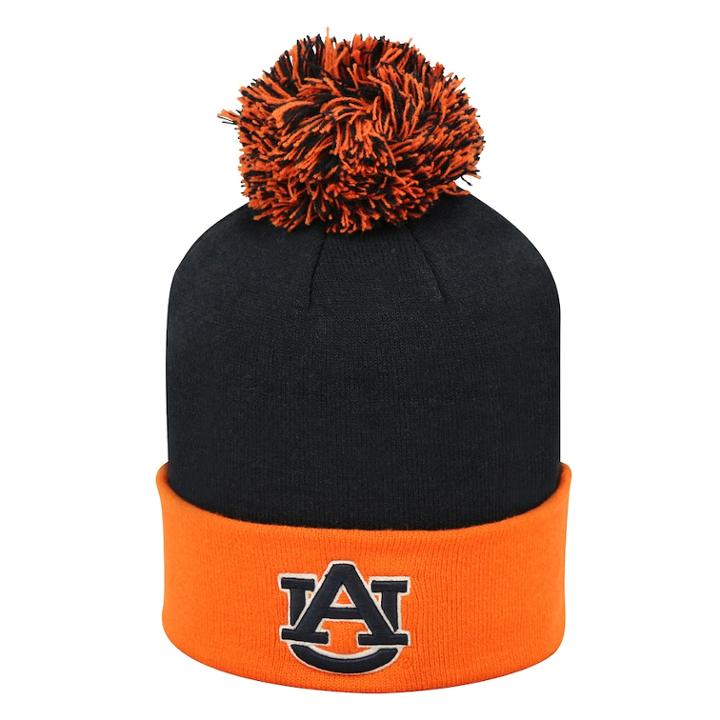 Adult Top Of The World Auburn Tigers Pom Knit Hat, Men's, Blue (navy)
