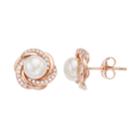 18k Gold Over Silver Freshwater Cultured Pearl Stud Earrings, Women's, White