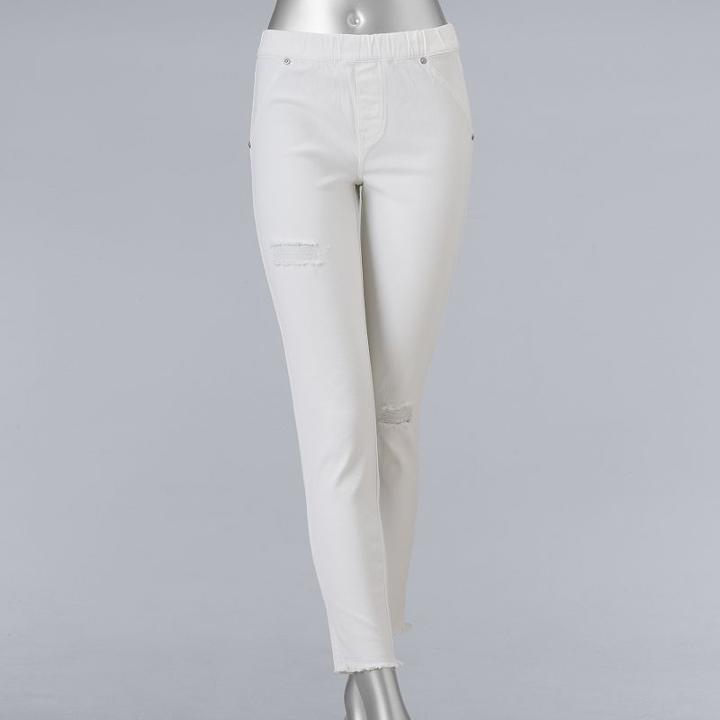 Simply Vera Vera Wang Ripped Denim Skimmer Leggings, Women's, Size: Large, White