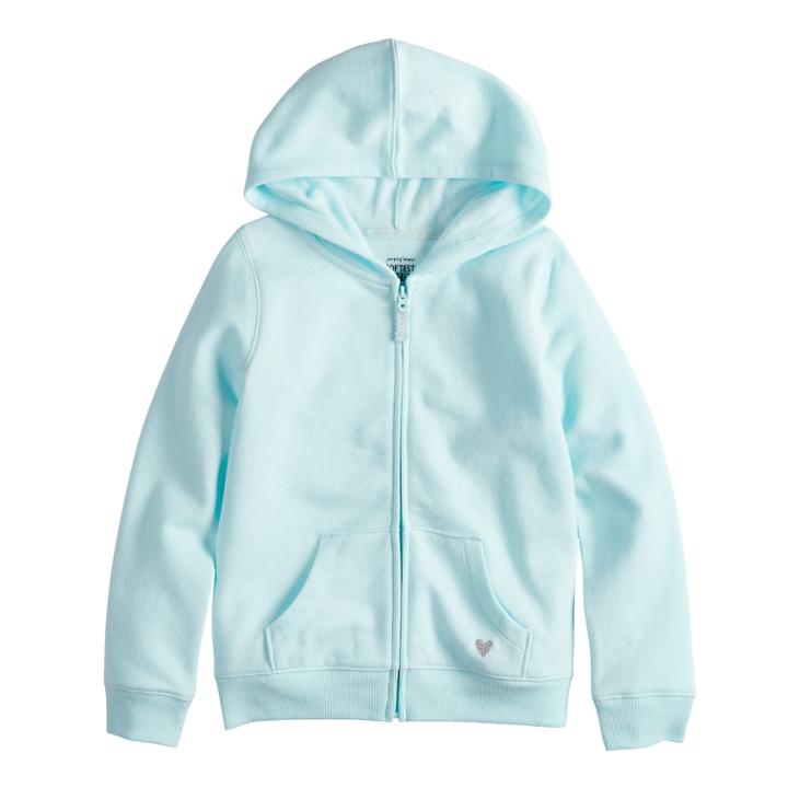 Girls 4-10 Jumping Beans&reg; Fleece Zip-up Hoodie, Size: 10, Light Blue