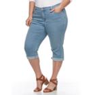 Plus Size Croft & Barrow&reg; Cuffed Capri Jeans, Women's, Size: 18 W, Blue Other