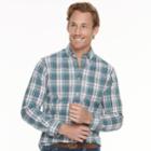 Men's Sonoma Goods For Life&trade; Modern-fit Stretch Poplin Button-down Shirt, Size: Xl, Turquoise/blue (turq/aqua)