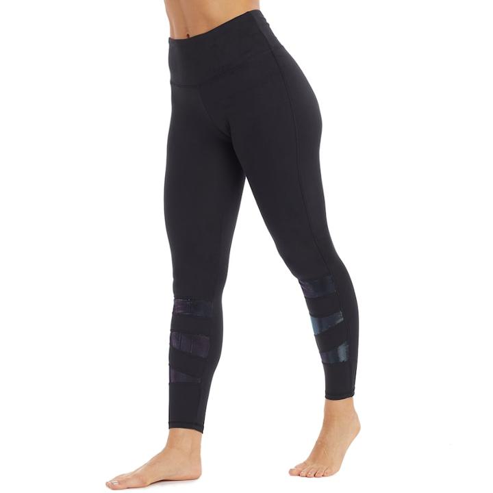 Women's Balance Collection Daphine Mesh Inset Leggings, Size: Xl, Black With Shimmer