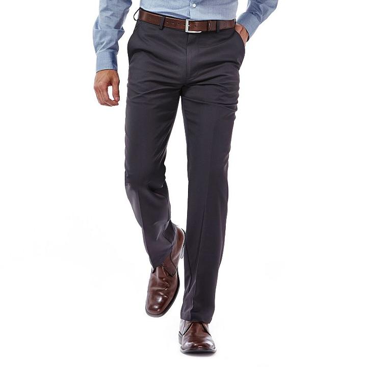 Men's Haggar&reg; Straight-fit Performance Flex-waist Pants, Size: 29x32, Dark Grey