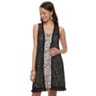 Juniors' Wallflower Crochet Vest & Swing Dress, Teens, Size: Xl, Black