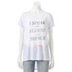 Juniors' I Speak Fluent French Fries Graphic Tee, Girl's, Size: Medium, White