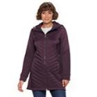 Women's Be Boundless Hooded Long Mixed-media Jacket, Size: Medium, Dark Red