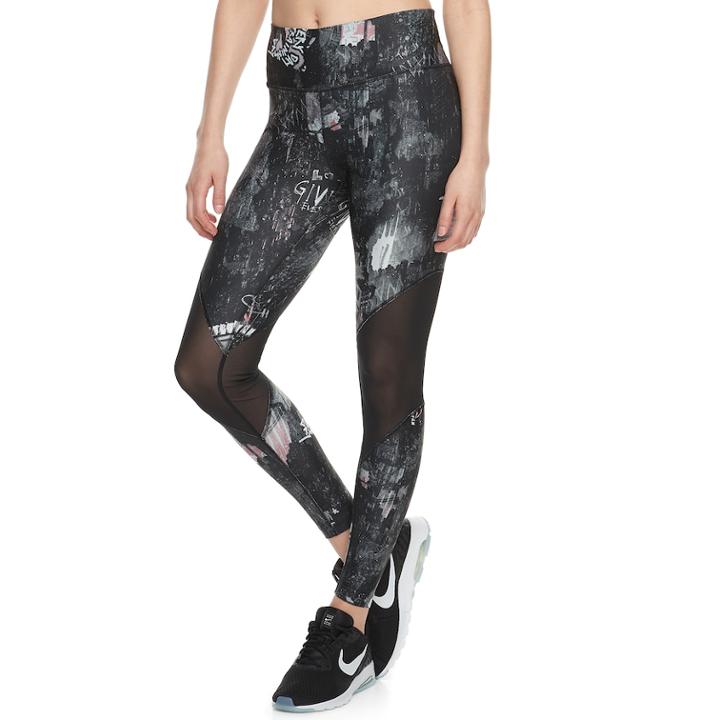 Women's Nike Power Printed Training Midrise Leggings, Size: Xl, Red