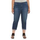 Plus Size Jennifer Lopez Cuffed Jean Capris, Women's, Size: 16 W, Dark Blue