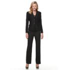 Women's Le Suit Chevron Suit Jacket & Pants Set, Size: 18, Black