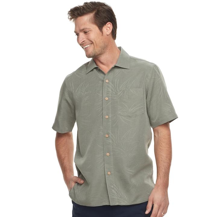 Men's Batik Bay Regular-fit Soft Touch Woven Button-down Shirt, Size: Xxl, Green