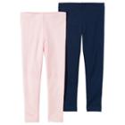 Girls 4-8 Carter's 2-pk. Solid Leggings, Size: 7, Ovrfl Oth