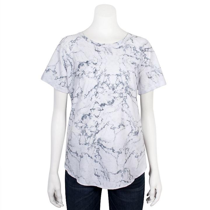 Juniors' Grayson Threads Raglan Short Sleeve Top, Girl's, Size: Medium, Oxford