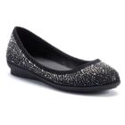Candie's&reg; Girls' Rhinestone Ballet Flats, Size: 12, Black