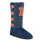 Women's Illinois Fighting Illini Button Boots, Size: Small, Blue (navy)