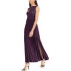Women's Chaps Sequin Yoke Evening Gown, Size: 6, Purple