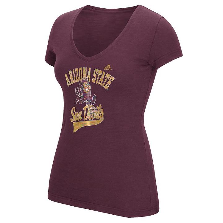 Women's Adidas Arizona State Sun Devils Script Tee, Size: Xl, Dark Red