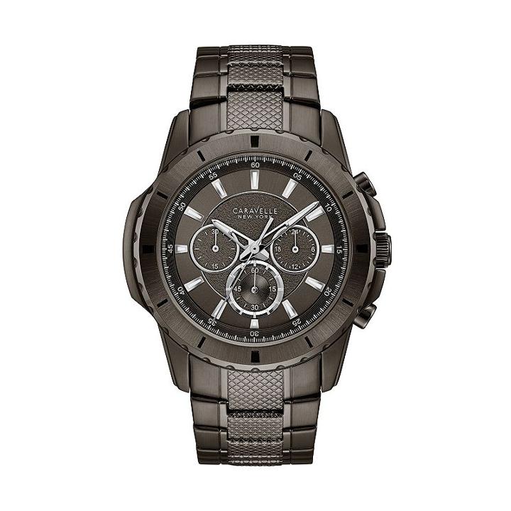 Caravelle New York By Bulova Men's Ion-plated Stainless Steel Chronograph Watch - 45a139, Grey