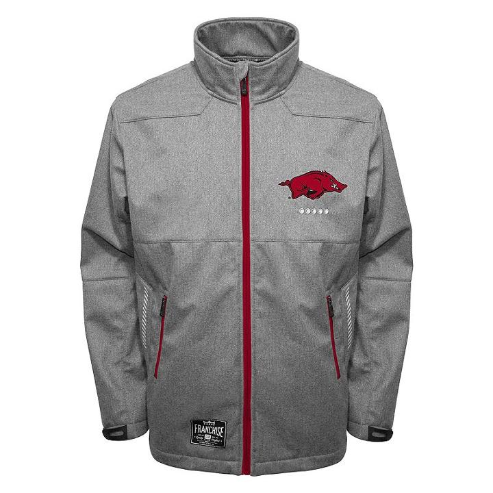 Men's Franchise Club Arkansas Razorbacks Tech Fleece Softshell Jacket, Size: 4xl, Grey