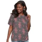 Juniors' Plus Size Mudd&reg; Weekend Crewneck Tee, Teens, Size: 3xl, Oxford