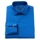Men's Marc Anthony Slim-fit Non-iron Stretch Dress Shirt, Size: 16.5-34/35, Dark Blue