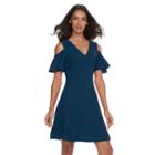 Women's Sharagano Textured Fit & Flare Dress, Size: 10, Blue (navy)