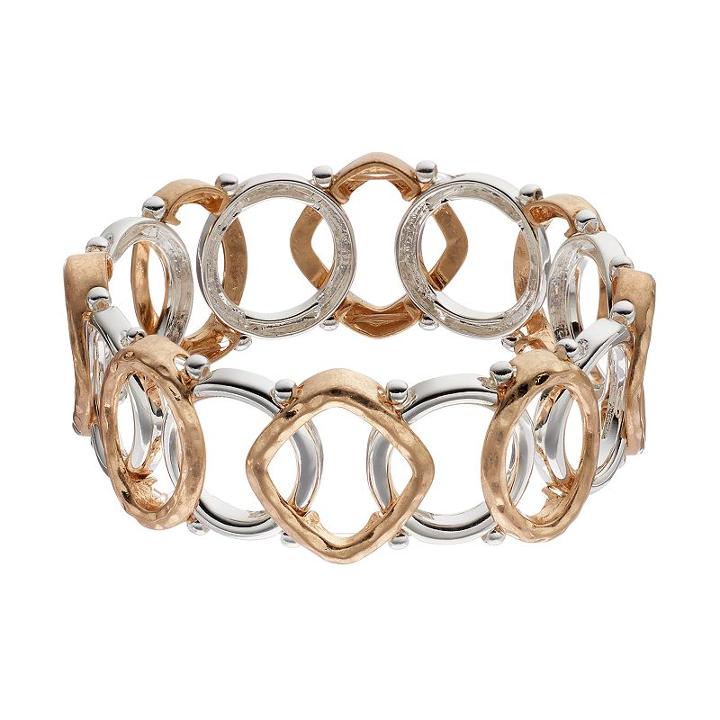 Napier Two Tone Geometric Stretch Bracelet, Women's, Multicolor