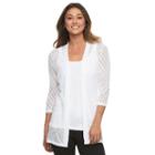 Women's Croft & Barrow&reg; Pointelle Open-front Cardigan, Size: Large, White