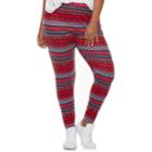 Juniors' Plus Size So&reg; Holiday Leggings, Teens, Size: 3xl, Brt Red