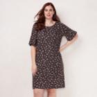 Plus Size Lc Lauren Conrad Bell Sleeve Swing Dress, Women's, Size: 2xl, Black