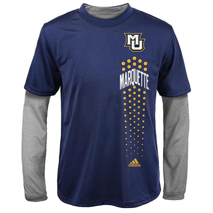 Boys 8-20 Adidas Marquette Golden Eagles Climalite Performance Tee Set, Boy's, Size: M(10-12), Blue