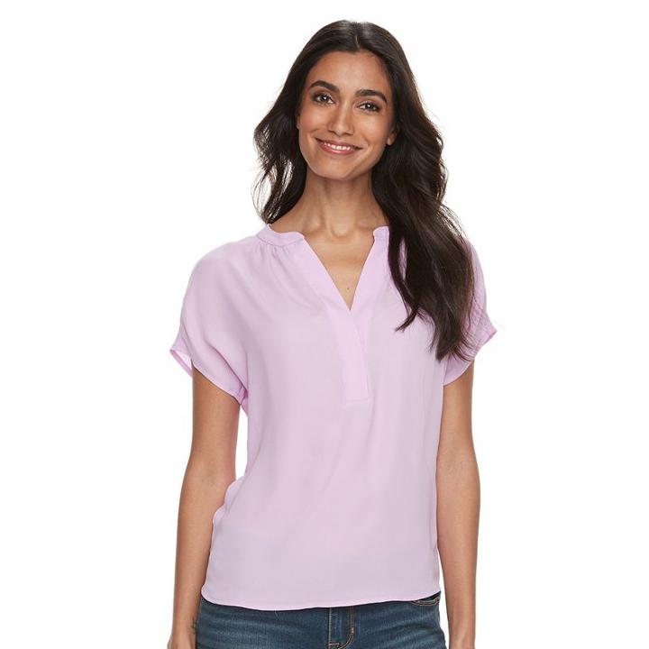Petite Apt. 9&reg; Crepe Blouse, Women's, Size: L Petite, Lt Purple