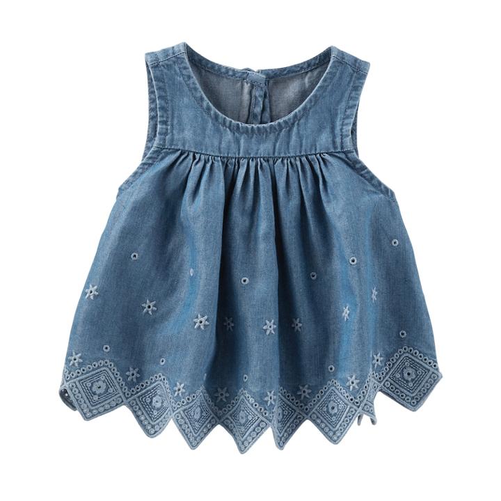 Toddler Girl Oshkosh B'gosh&reg; Chambray Eyelet Top, Size: 9-12 Months, Blue