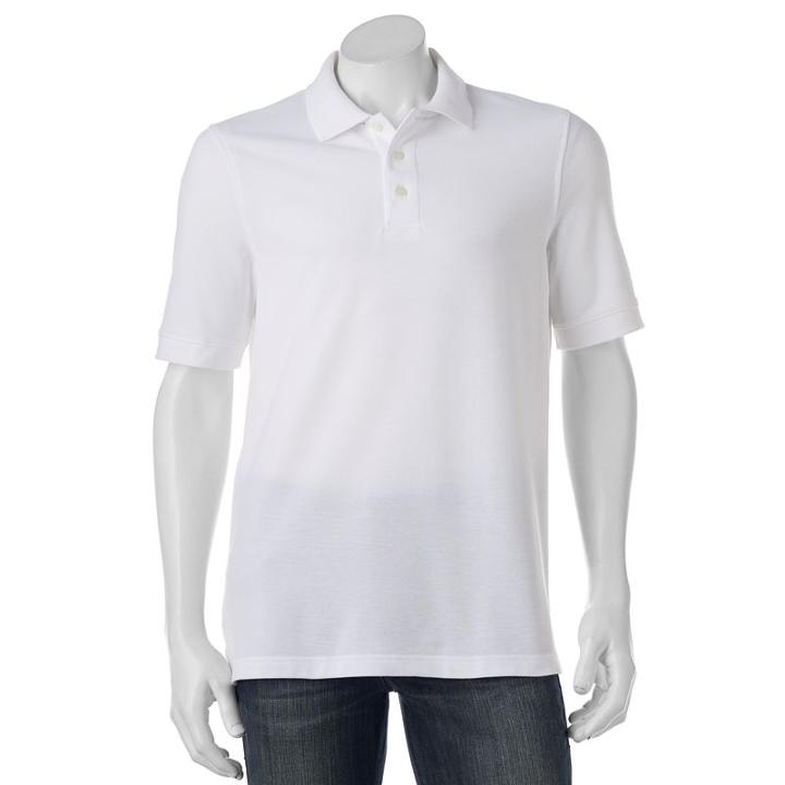Men's Croft & Barrow&reg; True Comfort Classic-fit Pique Performance Polo, Size: Medium, White
