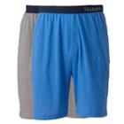 Big & Tall Hanes 2-pk. Striped And Solid Knit Lounge Shorts, Men's, Size: 3xl, Blue