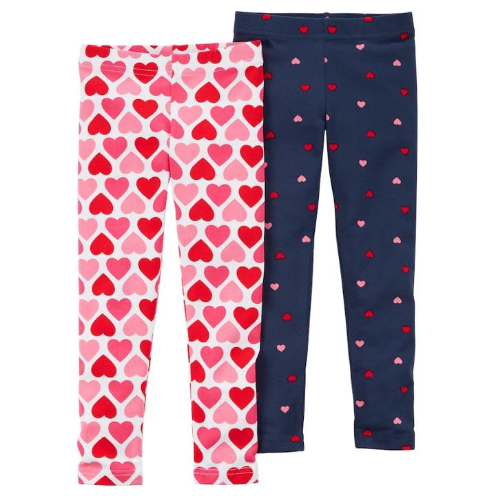 Girls 4-8 Carter's 2-pk. Heart Print Leggings, Size: 6-6x, Multicolor