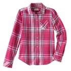 Girls 7-16 & Plus Size So&reg; Shine Plaid Button-down Shirt, Girl's, Size: 20 1/2, Med Pink