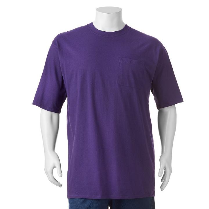 Big & Tall Champion Solid Pocket Tee, Men's, Size: L Tall, Med Purple