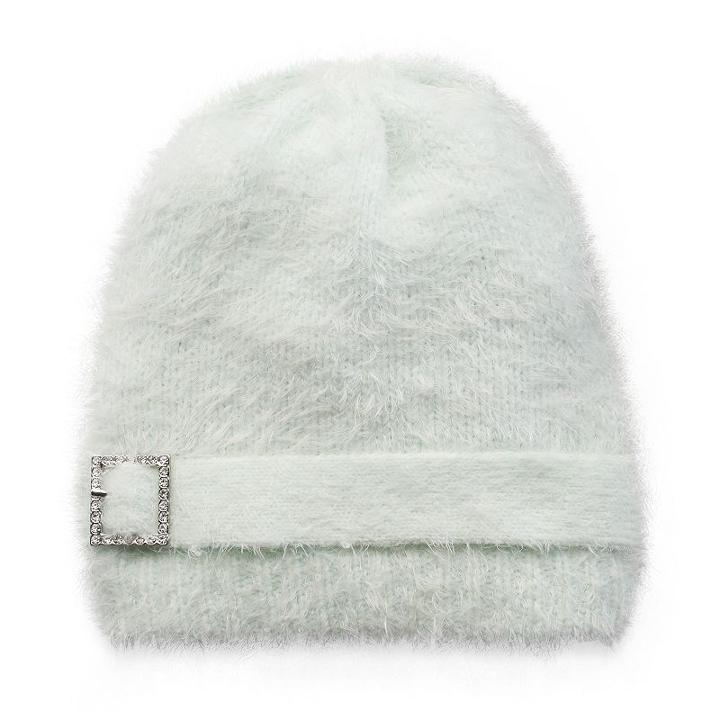 Women's Muk Luks Buckle Eyelash Beanie, Green Oth
