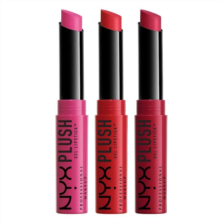 Nyx Professional Makeup Plush Gel Lipstick Set 3, Multicolor