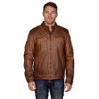 Men's Xray Detailed Faux-leather Jacket, Size: Xxl, Med Beige