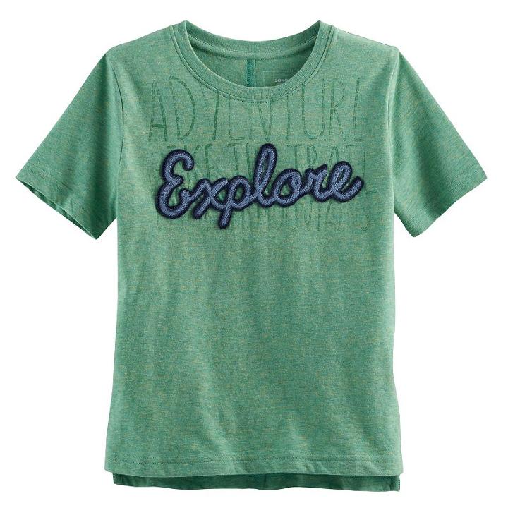 Boys 4-7x Sonoma Goods For Life&trade; Heathered Applique Graphic Tee, Boy's, Size: 4, Med Green