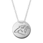 Carolina Panthers Sterling Silver Team Logo Disc Pendant Necklace, Women's, Size: 18, Grey