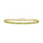 14k Gold Over Silver Peridot Tennis Bracelet, Women's, Size: 7.25, Green